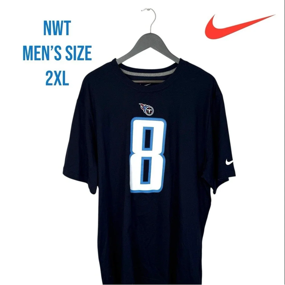 Nike Tennessee Titans Marcus Mariota Shirt Mens XXL Blue Short Sleeve Oregon NEW
